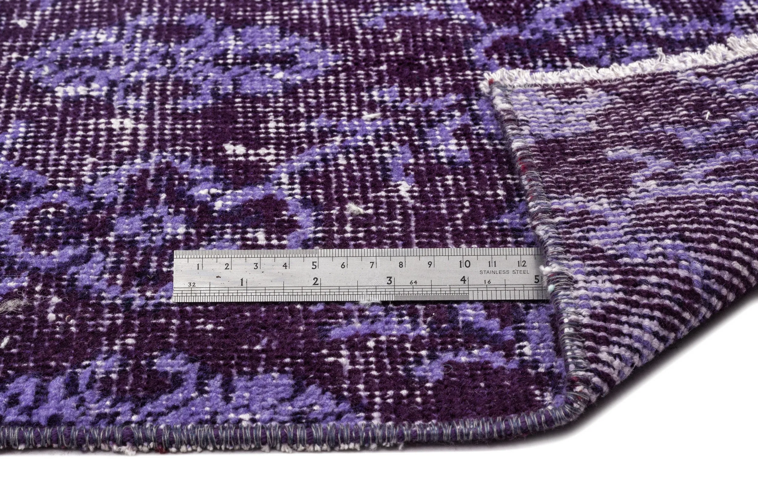 Retro Design Purple Over Dyed Vintage Rug 6'10'' x 10'8'' ft 208 x 324 cm