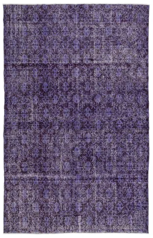 Retro Design Purple Over Dyed Vintage Rug 6'10'' x 10'8'' ft 208 x 324 cm