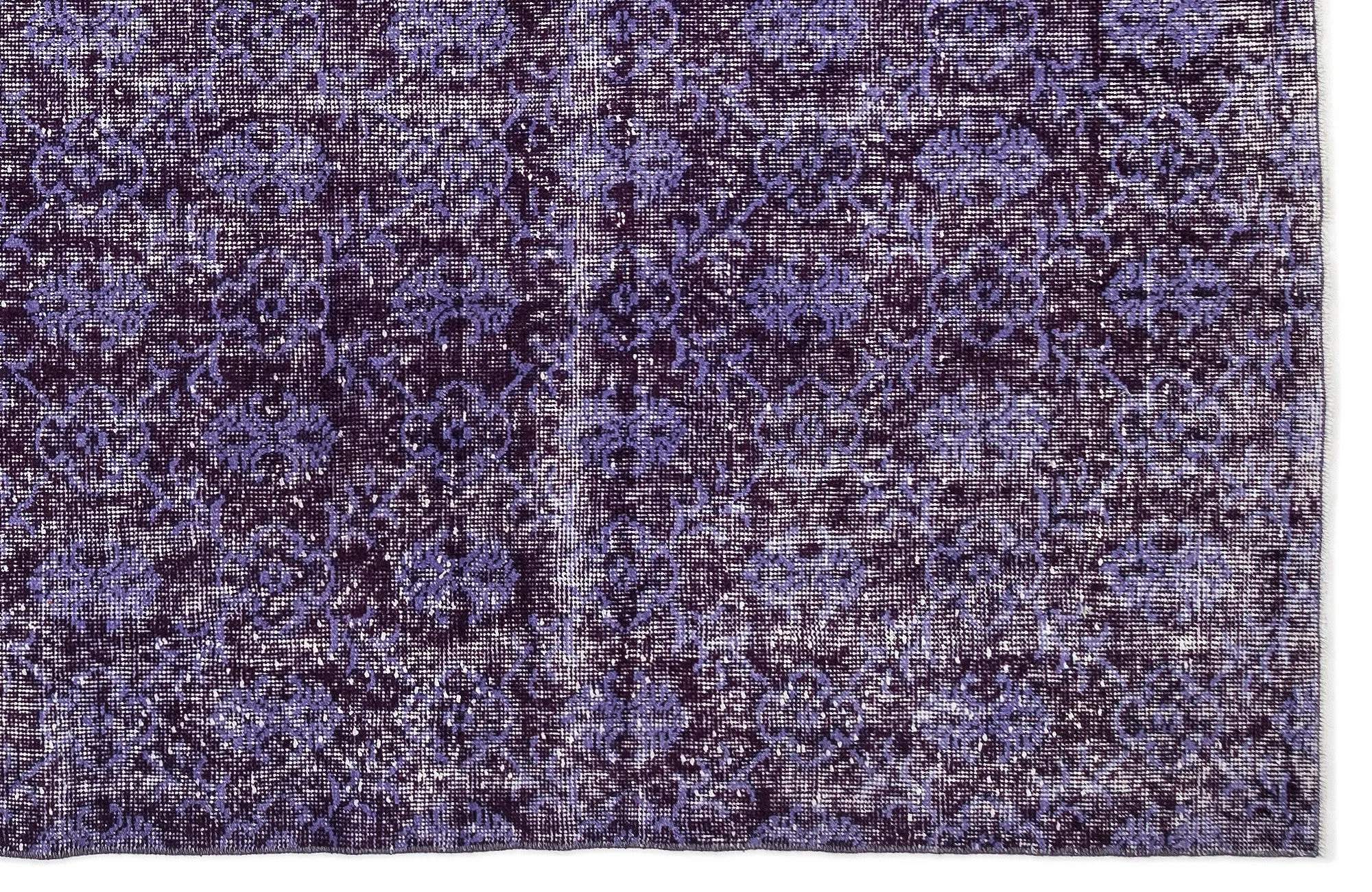 Retro Design Purple Over Dyed Vintage Rug 6'10'' x 10'8'' ft 208 x 324 cm