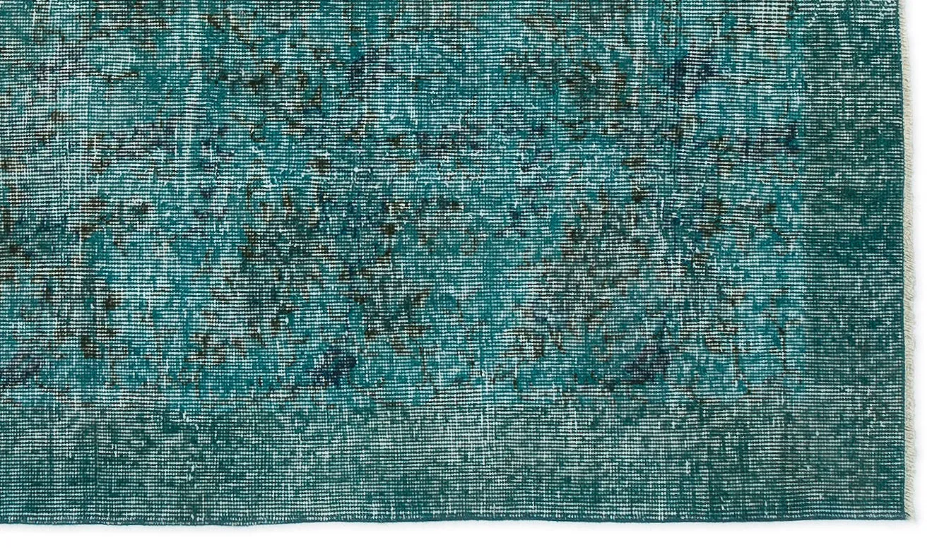 Retro Design Stone Blue Over Dyed Vintage Rug 3'8'' x 6'5'' ft 111 x 196 cm