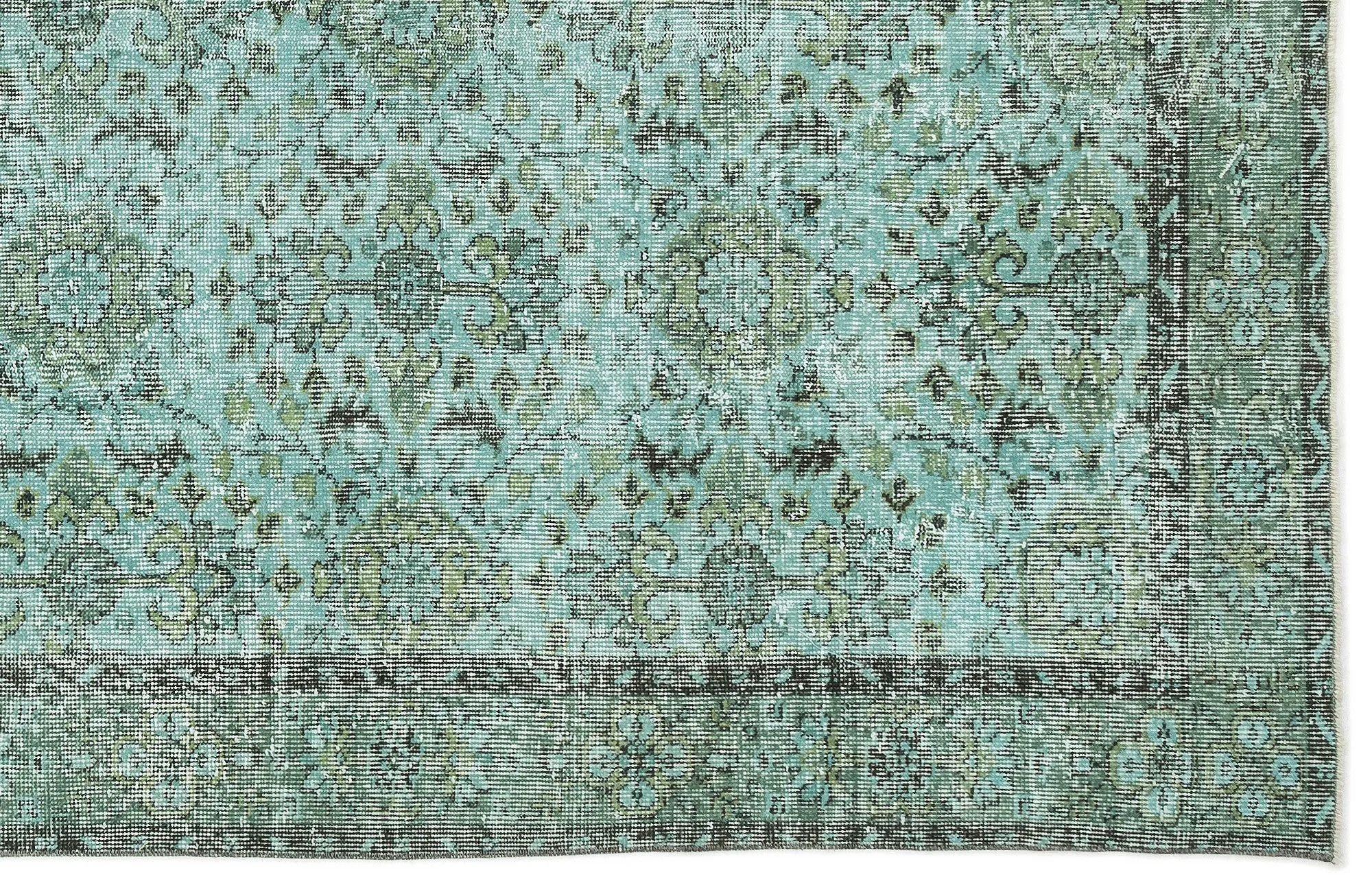 Retro Design Stone Blue Over Dyed Vintage Rug 5'11'' x 9'7'' ft 180 x 293 cm