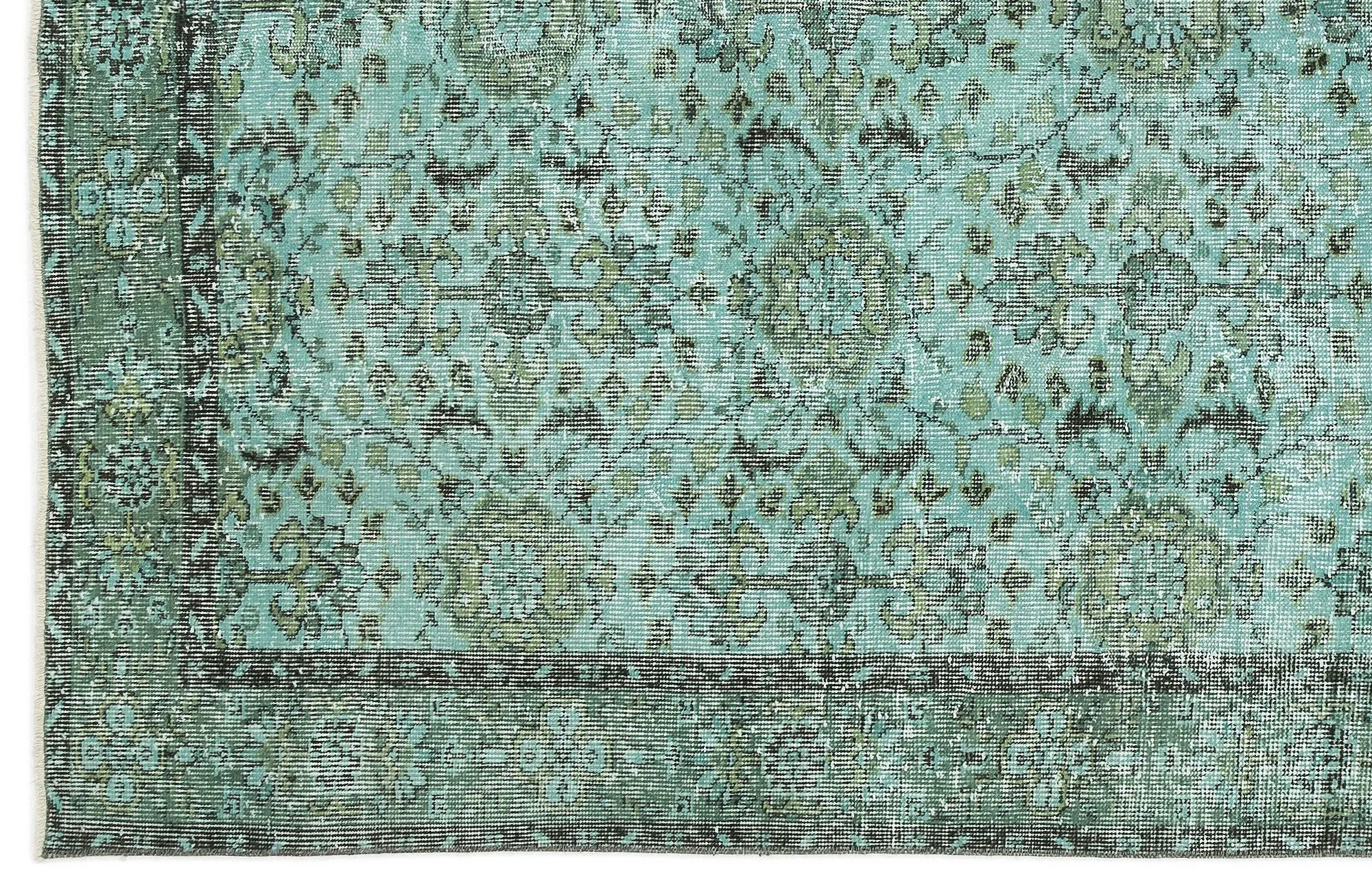 Retro Design Stone Blue Over Dyed Vintage Rug 5'11'' x 9'7'' ft 180 x 293 cm