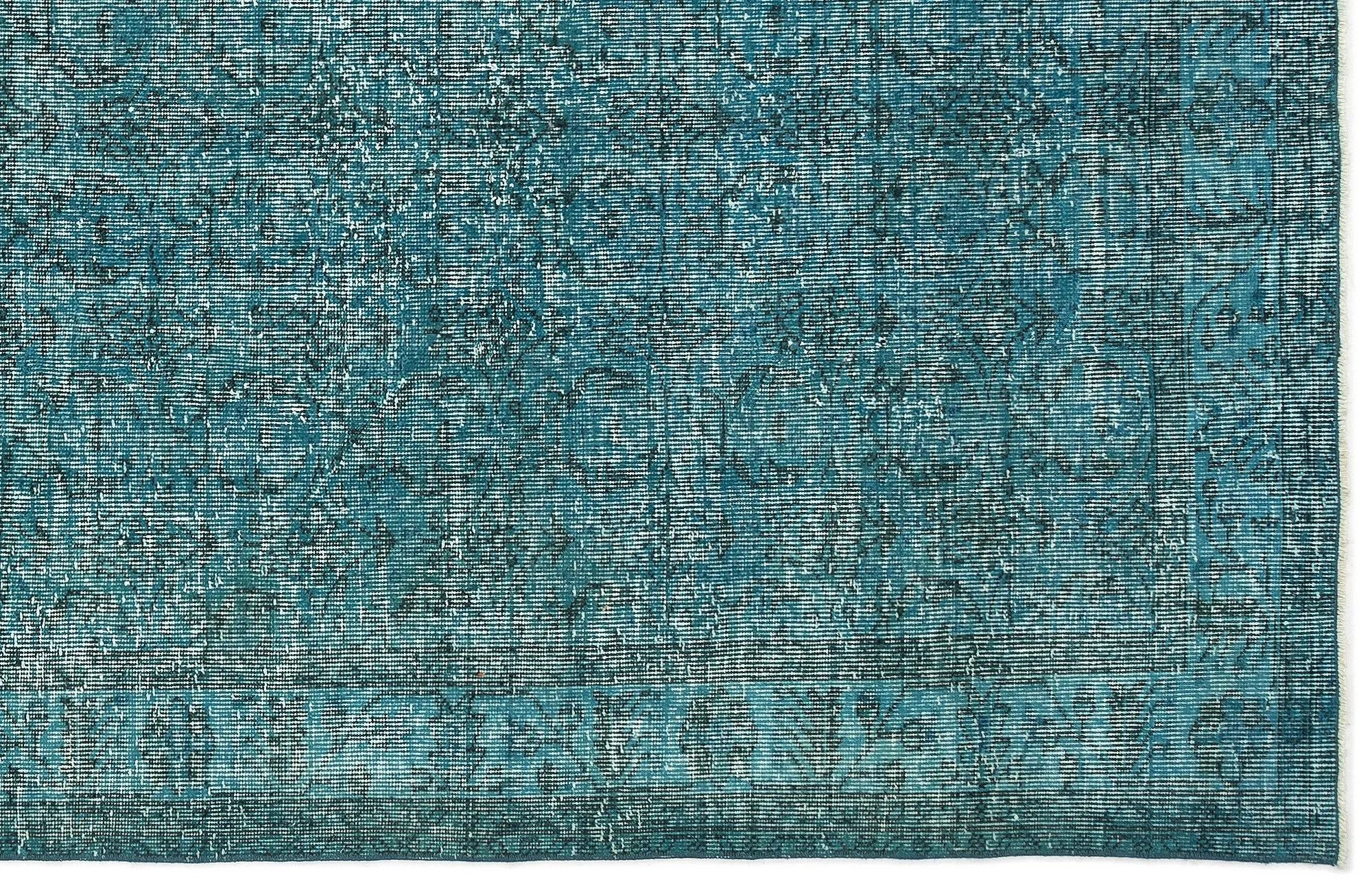 Retro Design Stone Blue Over Dyed Vintage Rug 5'2'' x 9'2'' ft 158 x 279 cm