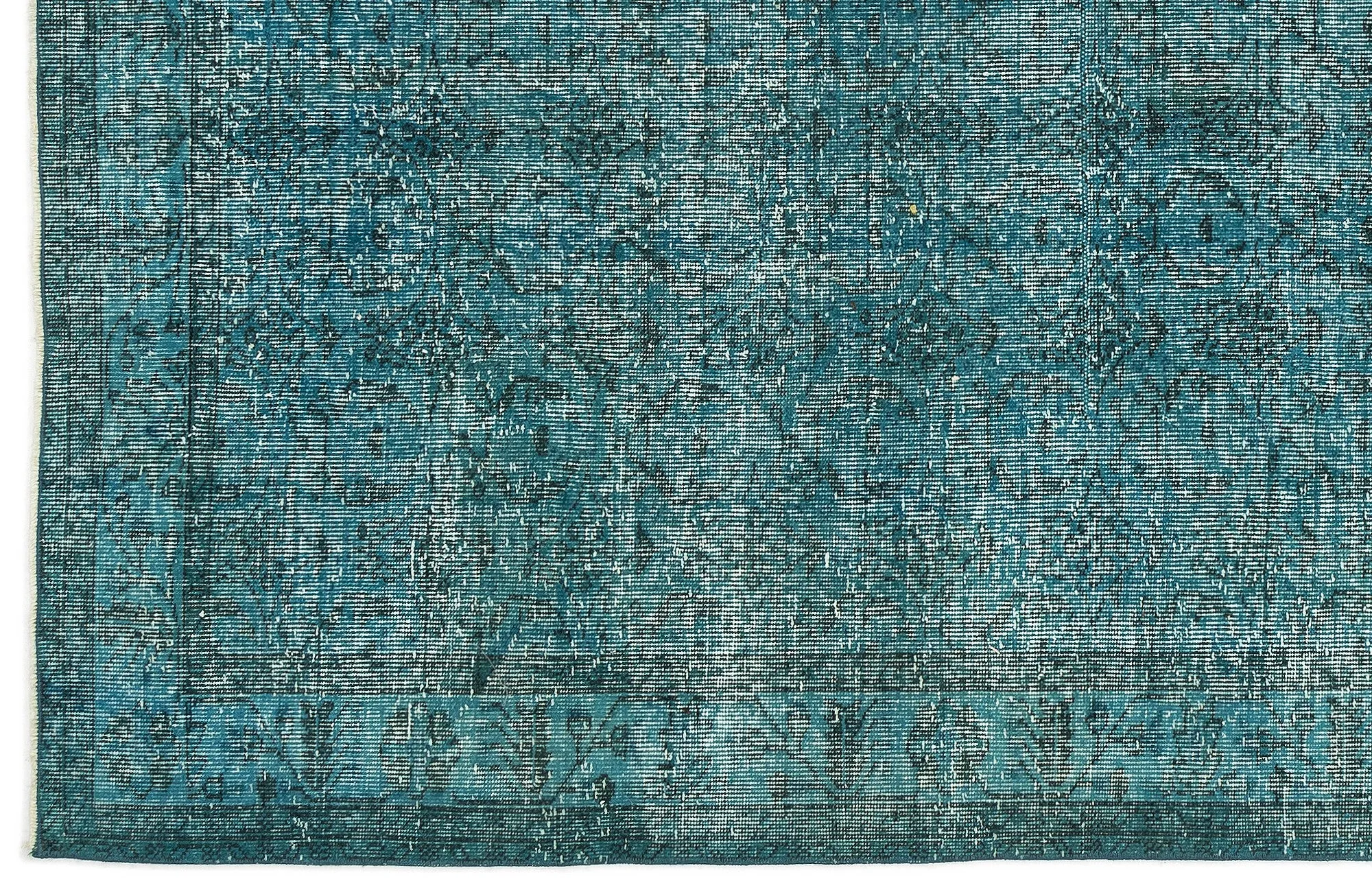 Retro Design Stone Blue Over Dyed Vintage Rug 5'2'' x 9'2'' ft 158 x 279 cm