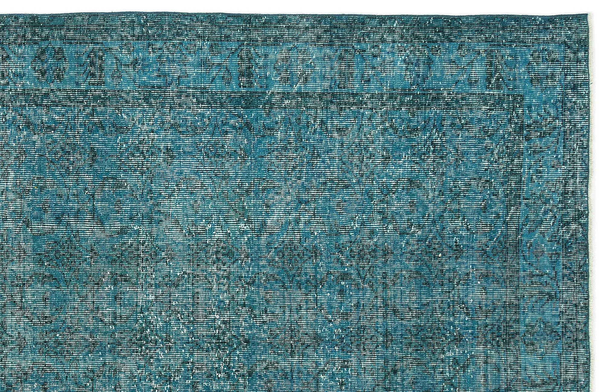 Retro Design Stone Blue Over Dyed Vintage Rug 5'2'' x 9'2'' ft 158 x 279 cm