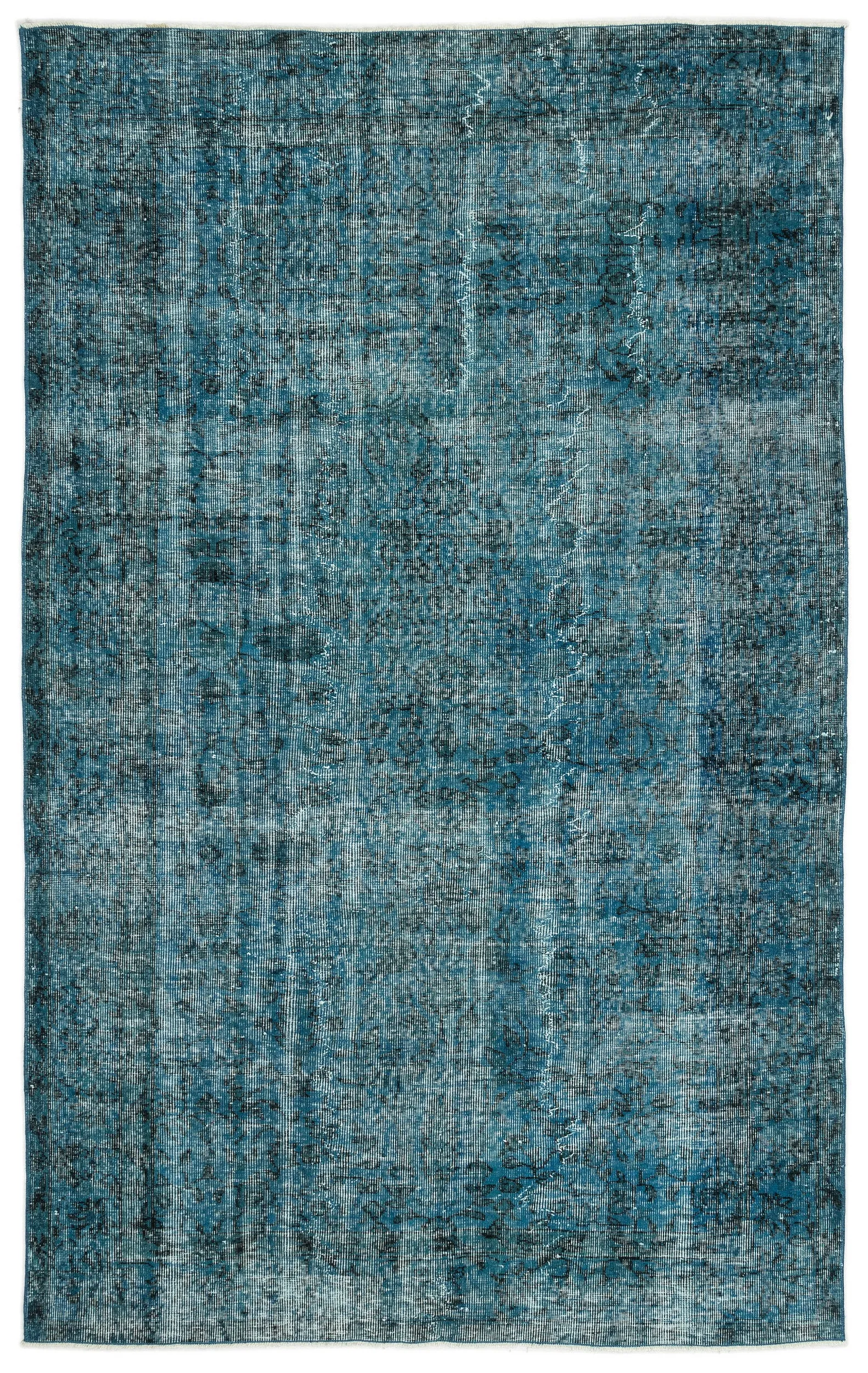 Retro Design Stone Blue Over Dyed Vintage Rug 5'3'' x 8'4'' ft 159 x 255 cm