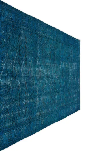 Retro Design Stone Blue Over Dyed Vintage Rug 5'3'' x 8'9'' ft 160 x 266 cm