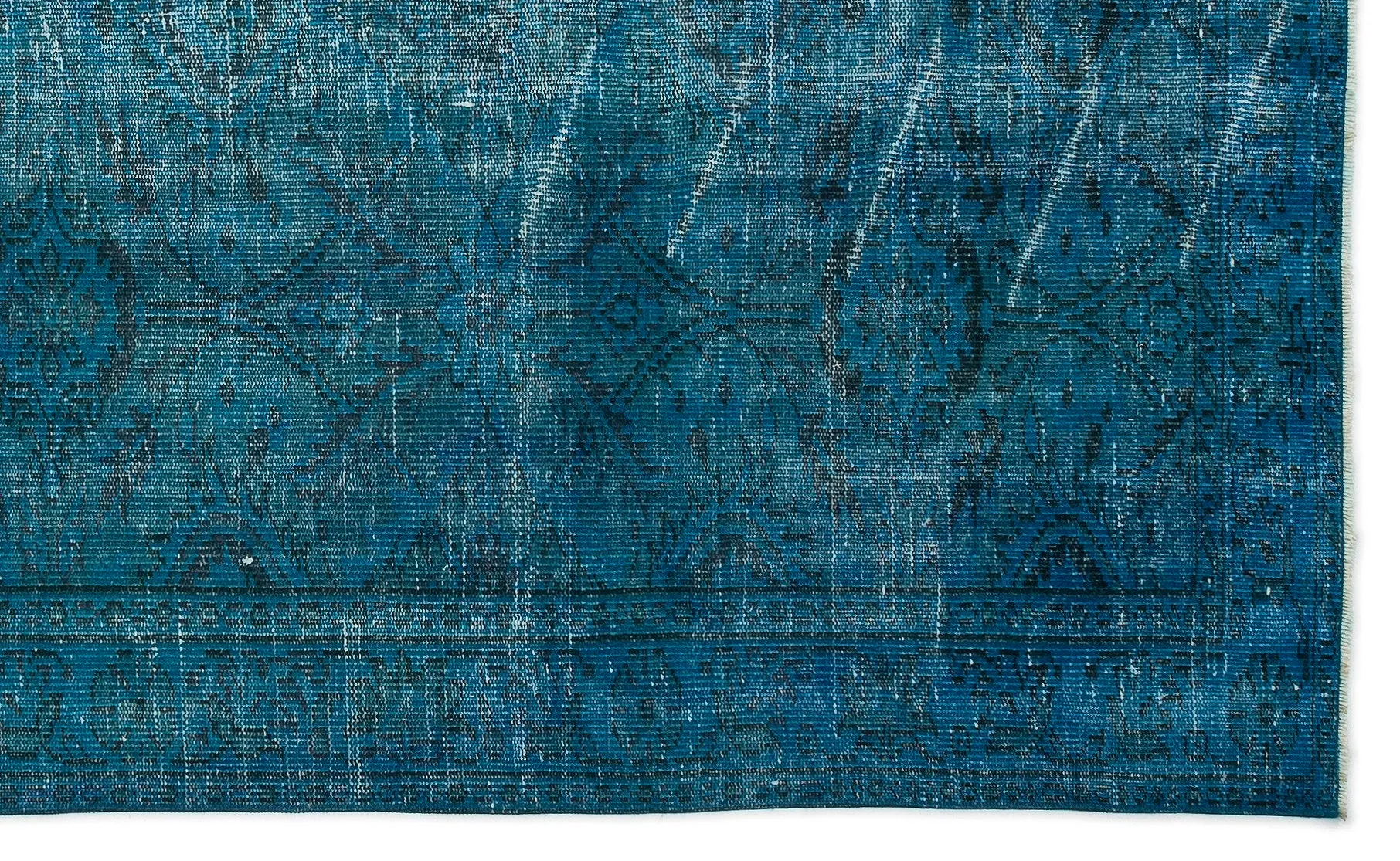 Retro Design Stone Blue Over Dyed Vintage Rug 5'3'' x 8'9'' ft 160 x 266 cm