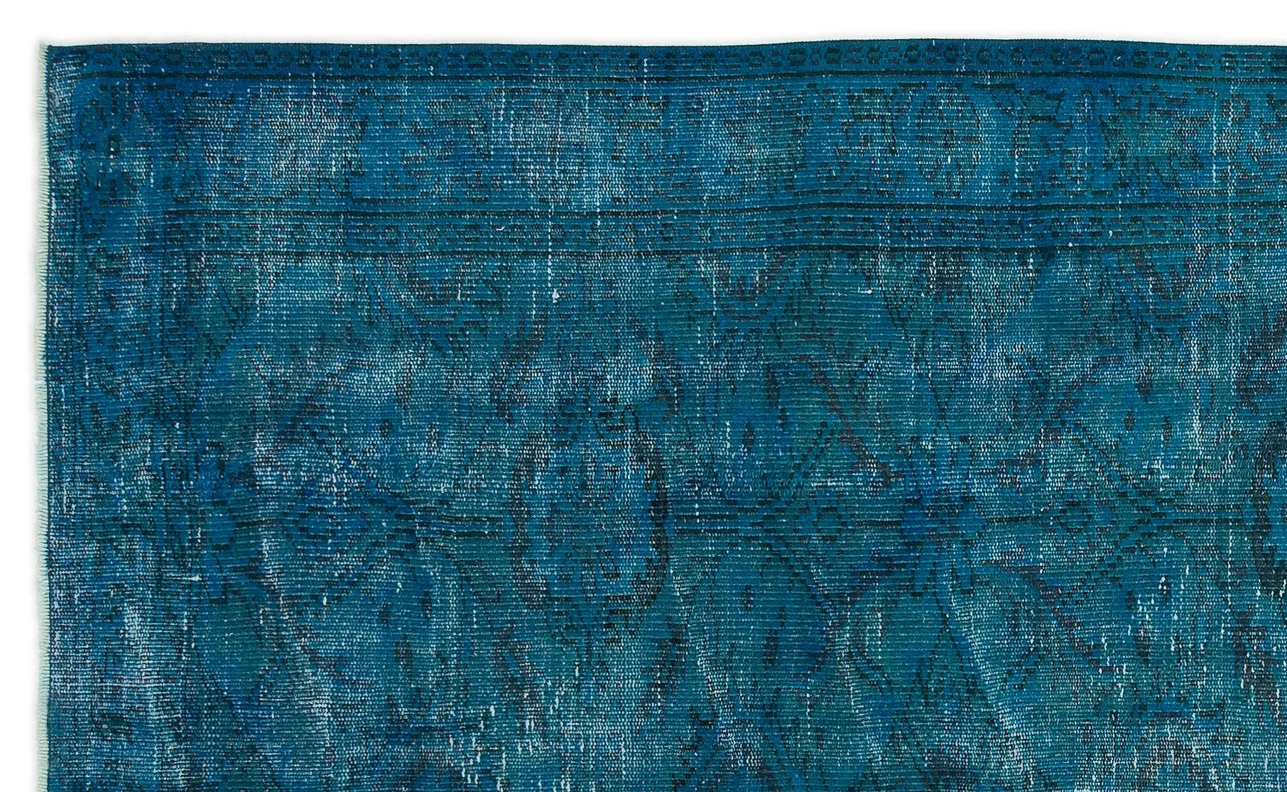Retro Design Stone Blue Over Dyed Vintage Rug 5'3'' x 8'9'' ft 160 x 266 cm