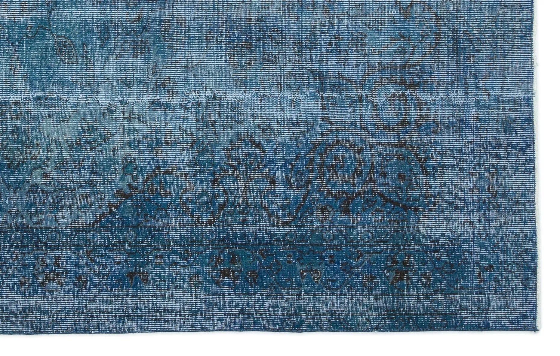 Retro Design Stone Blue Over Dyed Vintage Rug 5'6'' x 8'7'' ft 167 x 262 cm