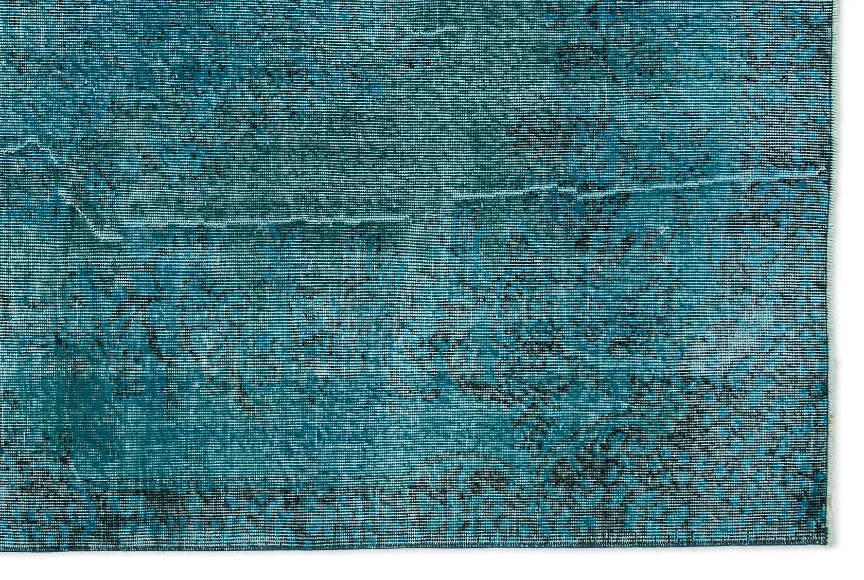 Retro Design Stone Blue Over Dyed Vintage Rug 5'7'' x 8'7'' ft 169 x 262 cm