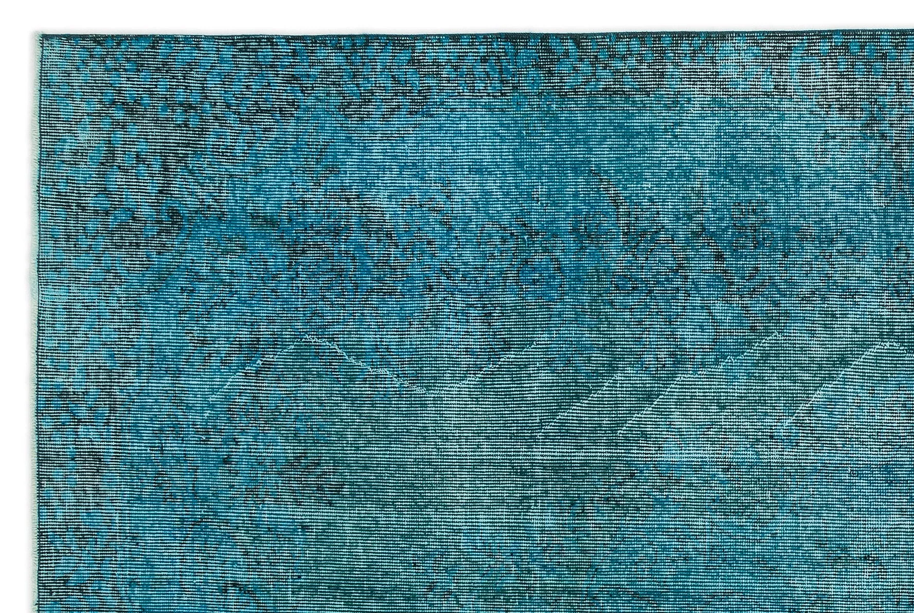 Retro Design Stone Blue Over Dyed Vintage Rug 5'7'' x 8'7'' ft 169 x 262 cm