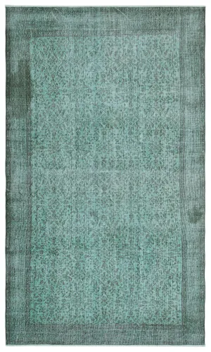 Retro Design Stone Blue Over Dyed Vintage Rug 5'8'' x 9'5'' ft 173 x 288 cm