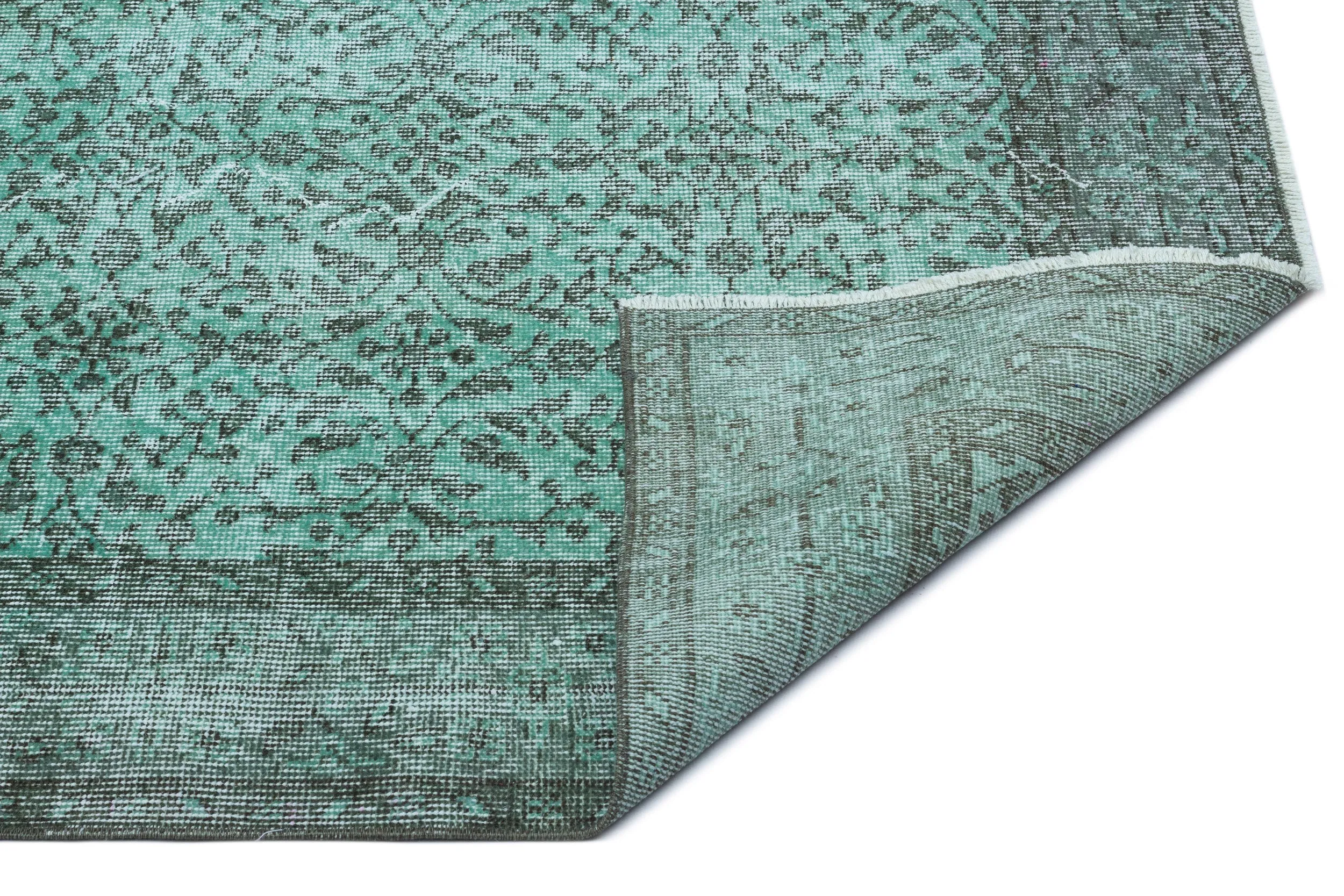 Retro Design Stone Blue Over Dyed Vintage Rug 5'8'' x 9'5'' ft 173 x 288 cm