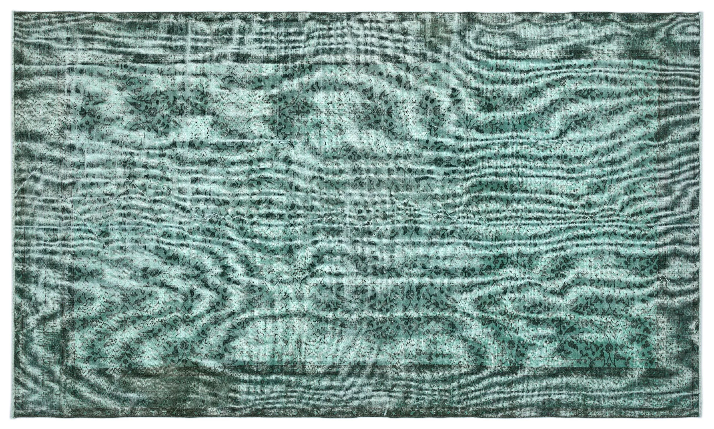 Retro Design Stone Blue Over Dyed Vintage Rug 5'8'' x 9'5'' ft 173 x 288 cm