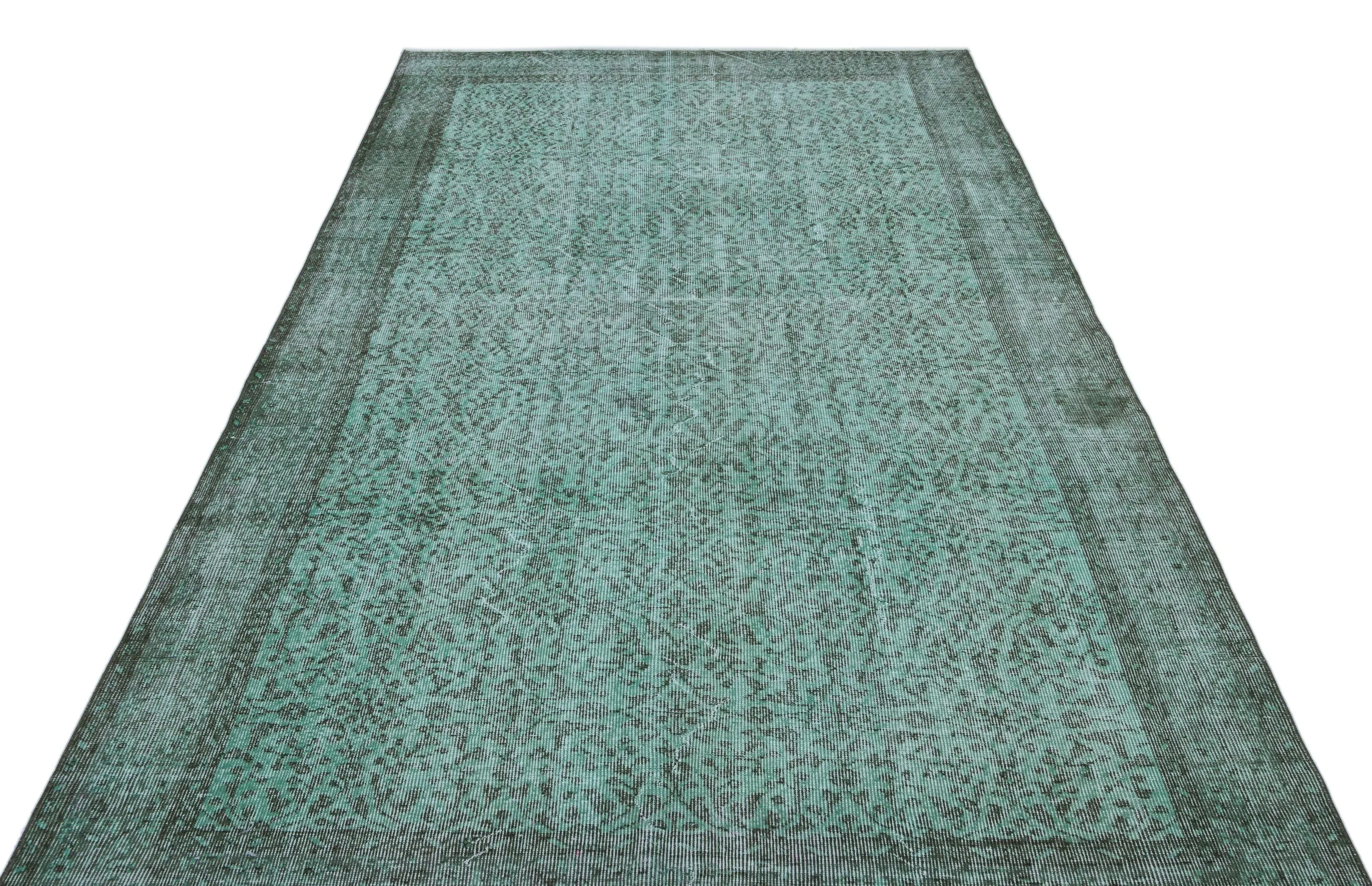 Retro Design Stone Blue Over Dyed Vintage Rug 5'8'' x 9'5'' ft 173 x 288 cm