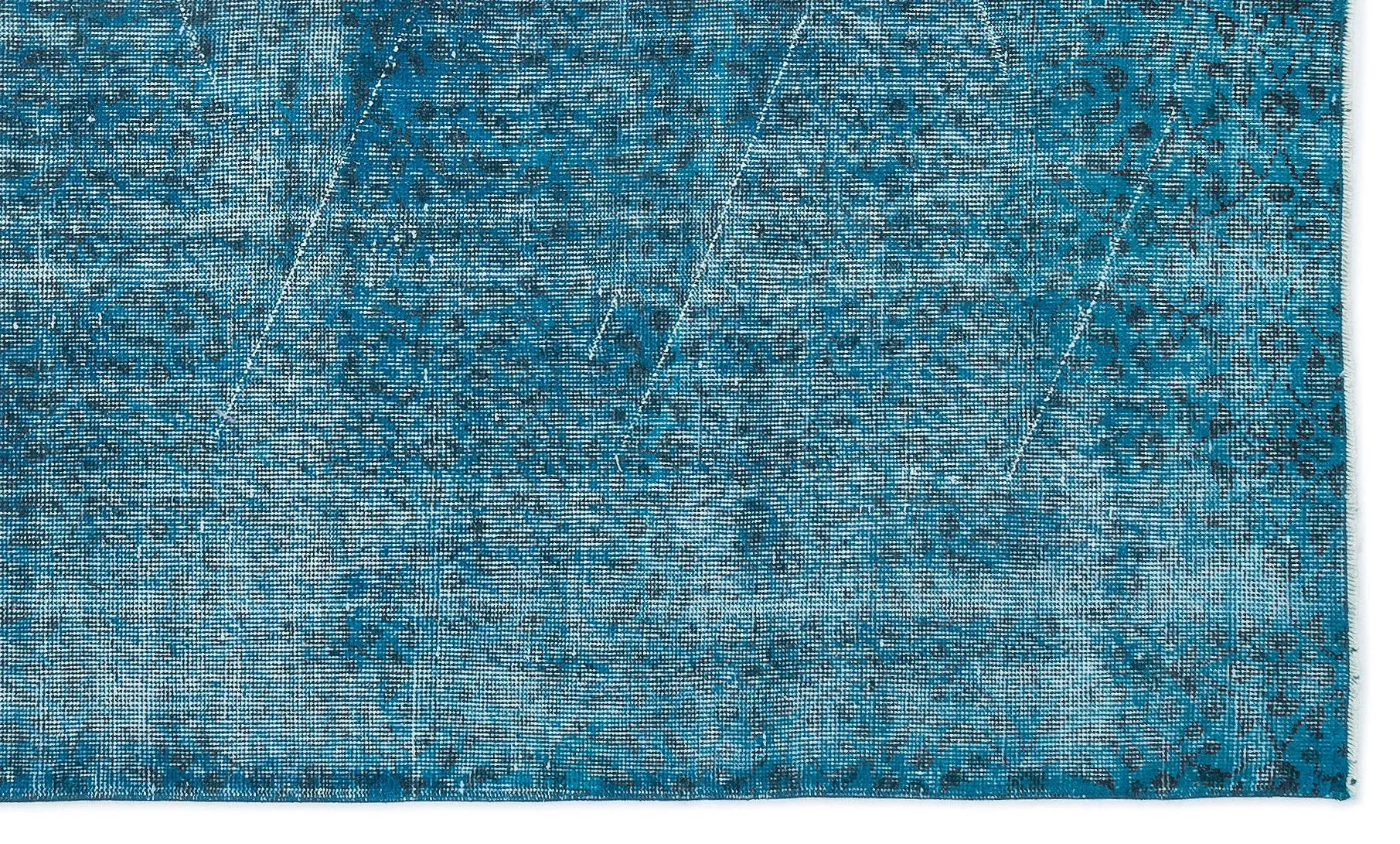 Retro Design Turquoise Over Dyed Vintage Rug 5'1'' x 8'6'' ft 155 x 260 cm