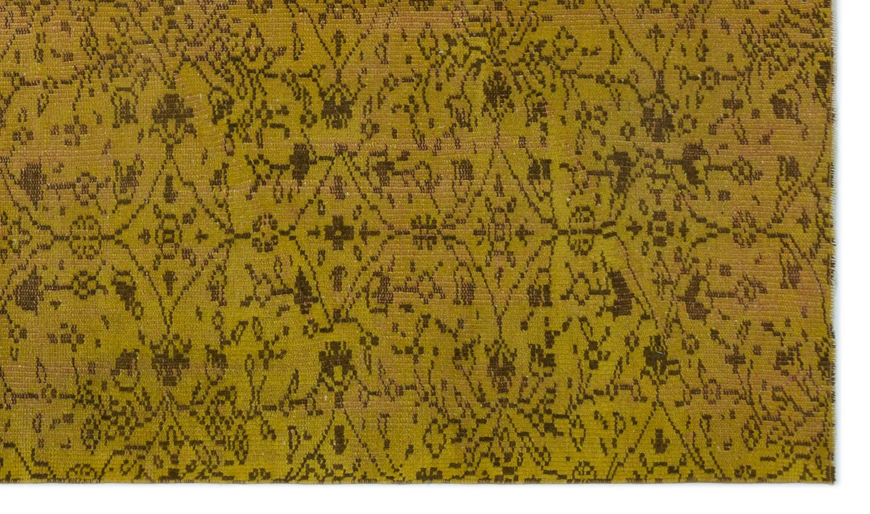 Retro Design Yellow Over Dyed Vintage Rug 4'9'' x 8'0'' ft 146 x 244 cm