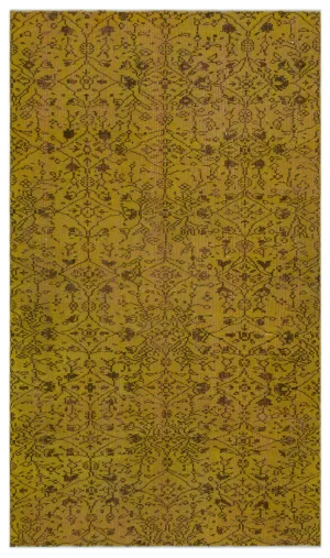 Retro Design Yellow Over Dyed Vintage Rug 4'9'' x 8'0'' ft 146 x 244 cm