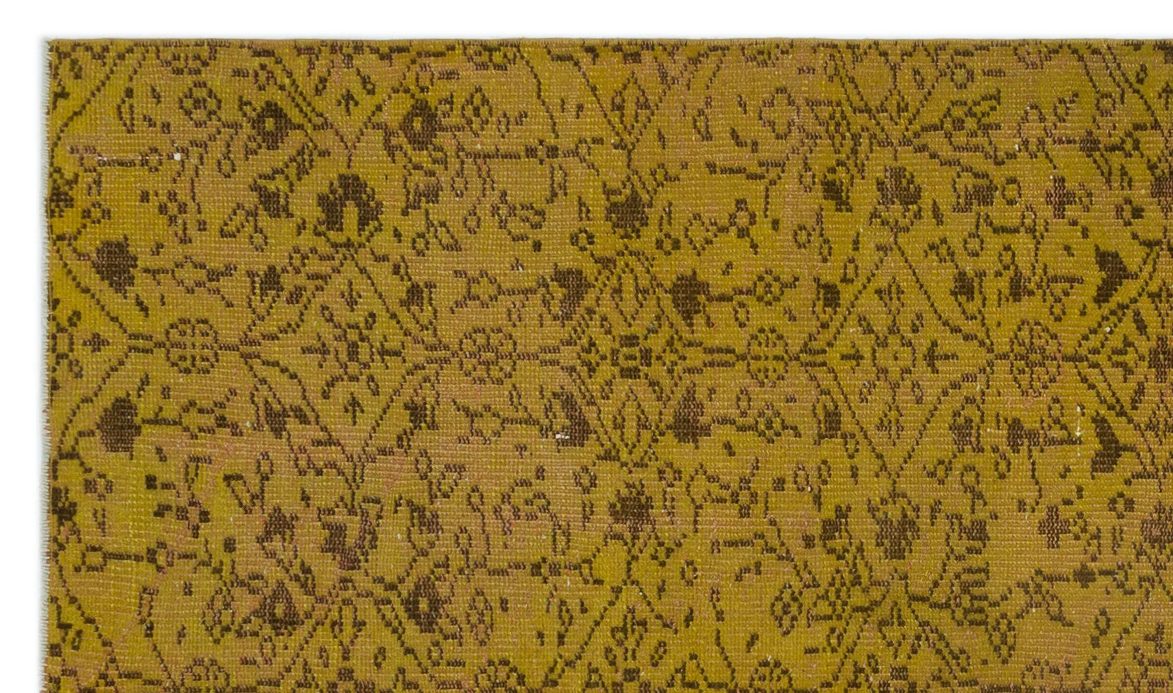 Retro Design Yellow Over Dyed Vintage Rug 4'9'' x 8'0'' ft 146 x 244 cm