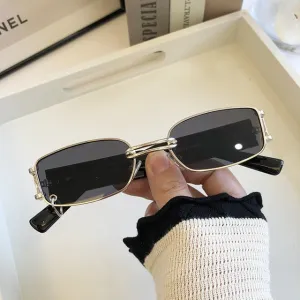 Retro European and American women's Sunglasses Korean fashion sunglasses cool male stars same style personality box metal high