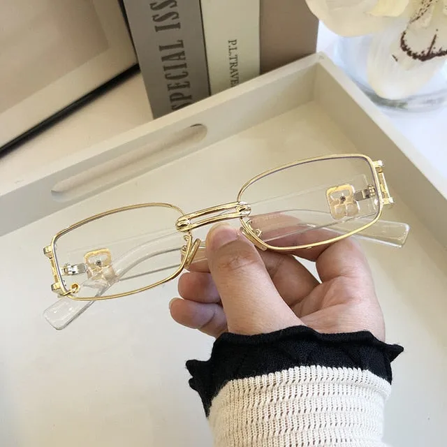 Retro European and American women's Sunglasses Korean fashion sunglasses cool male stars same style personality box metal high