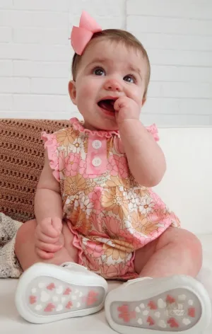Retro Floral Ruffle Bubble Onesie