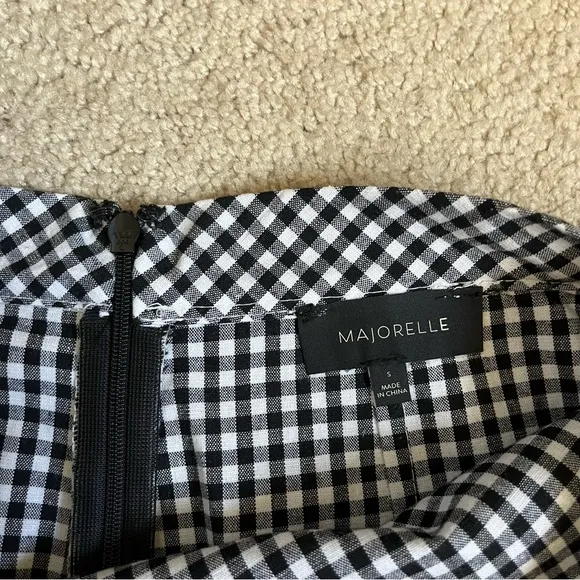 Revolve Majorelle Josie Black White Gingham Cotton Mini Skirt size Small