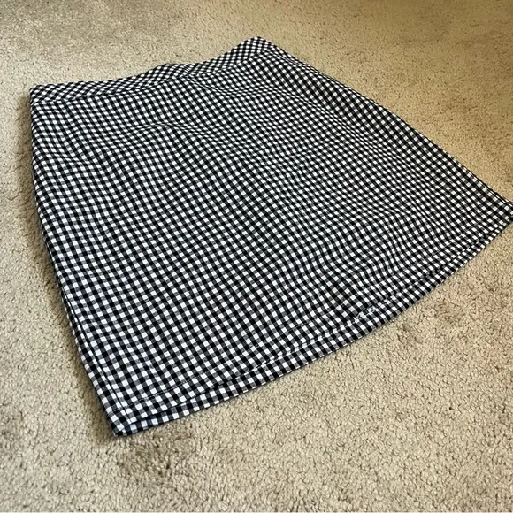 Revolve Majorelle Josie Black White Gingham Cotton Mini Skirt size Small