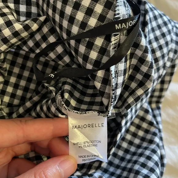 Revolve Majorelle Josie Black White Gingham Cotton Mini Skirt size Small