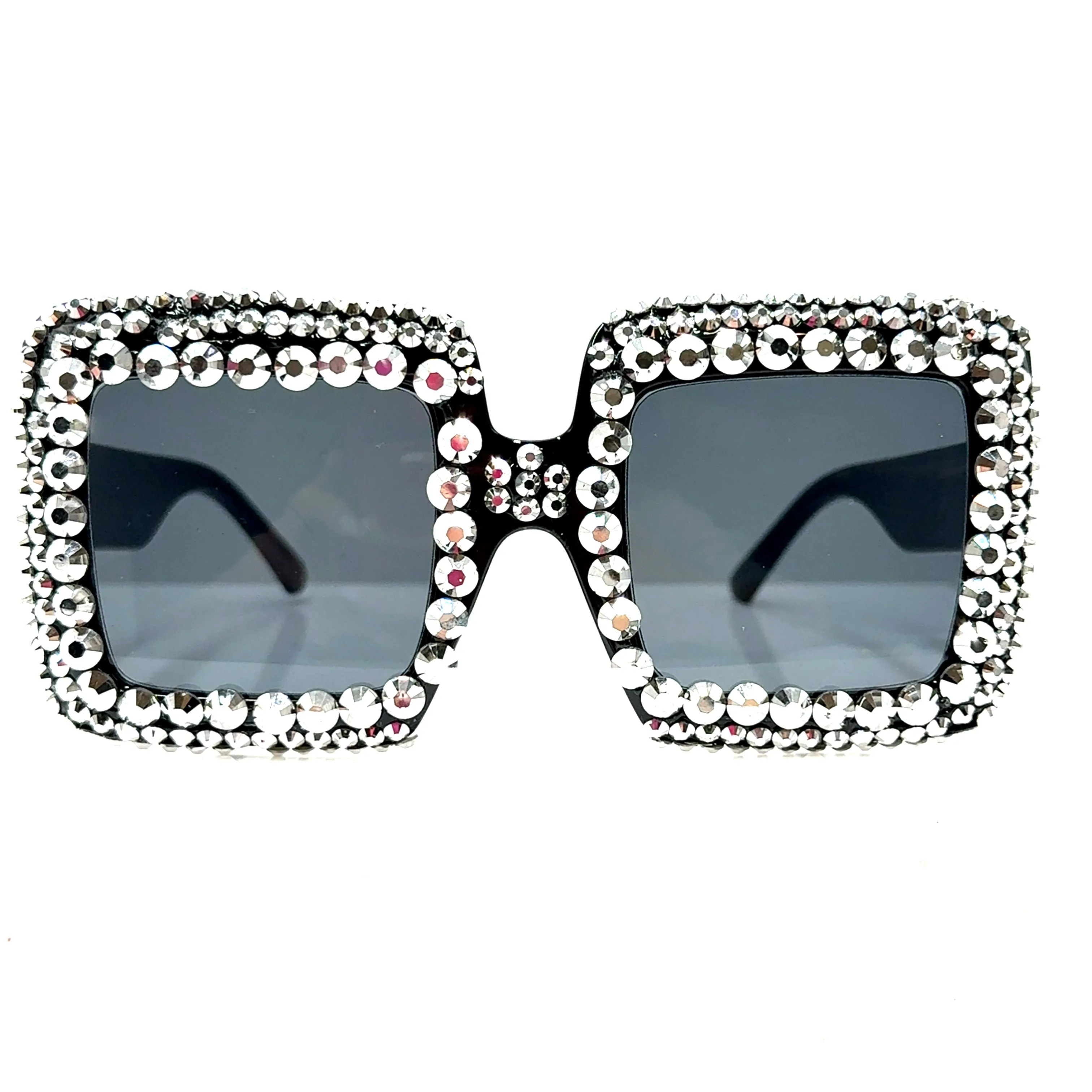 Rhinestone Oversized Square Frame Sunglasses
