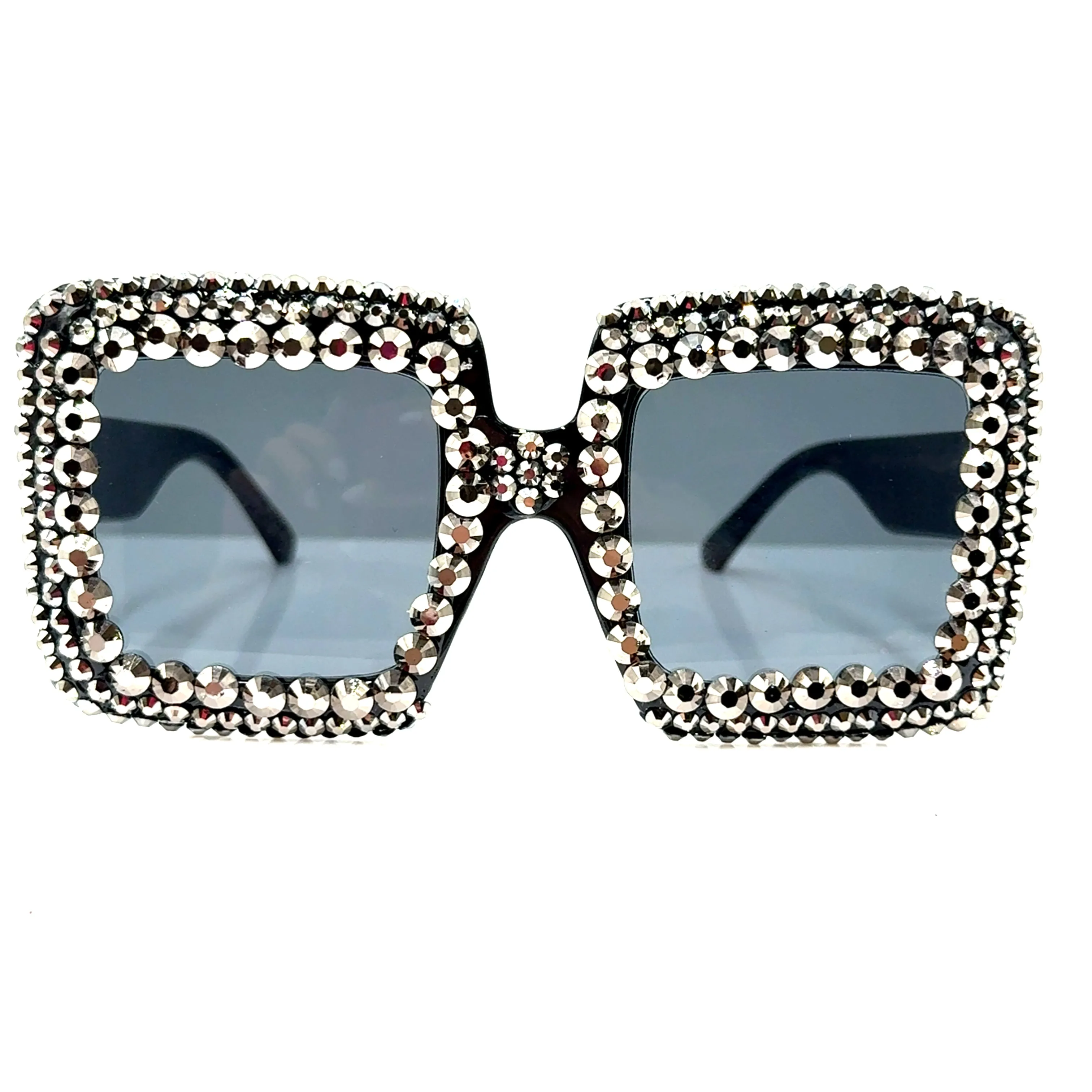 Rhinestone Oversized Square Frame Sunglasses