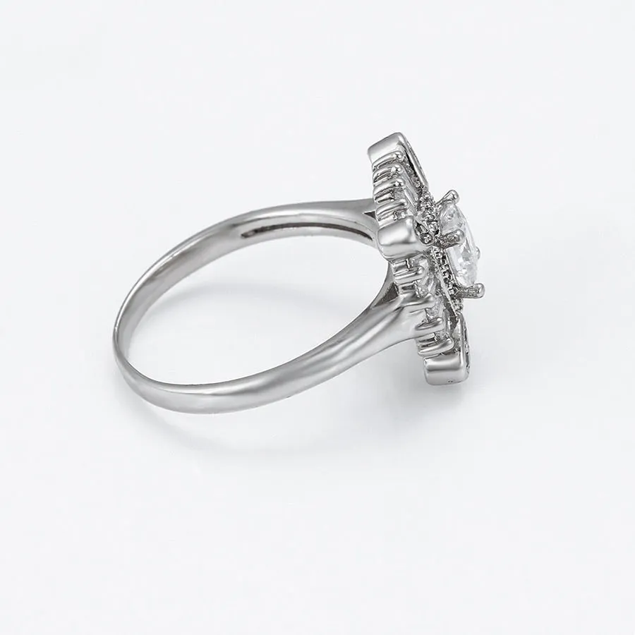 Rhodium Plated CZ Diamond Ring
