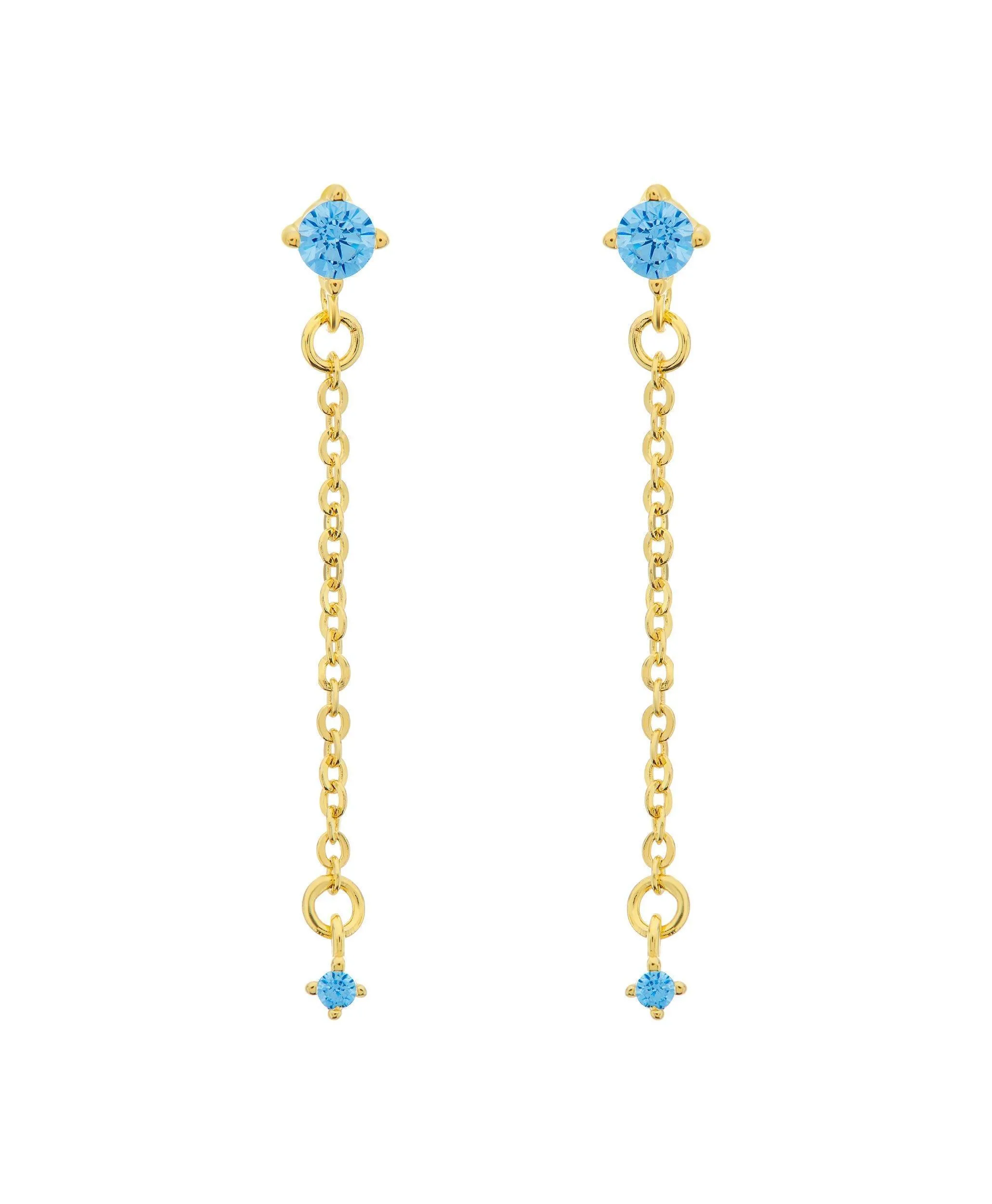 Rosa Earring Blue 18ct Gold Plated