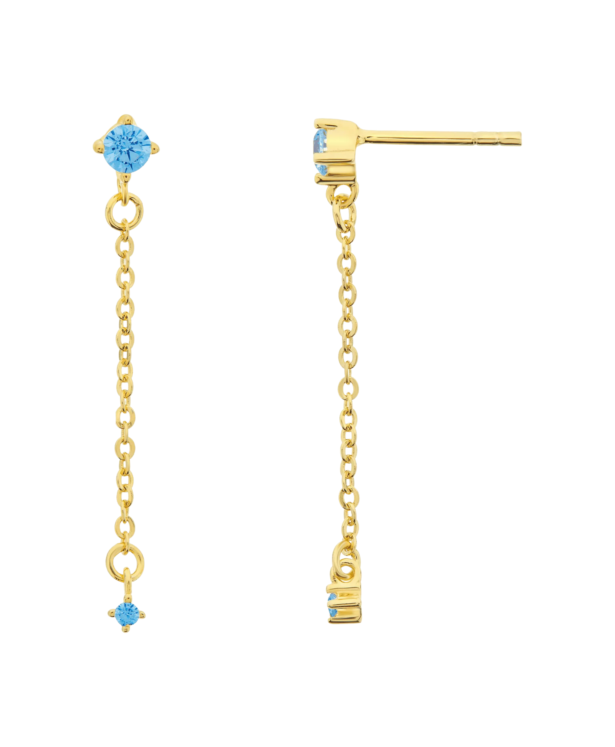 Rosa Earring Blue 18ct Gold Plated