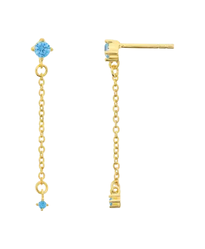 Rosa Earring Blue 18ct Gold Plated