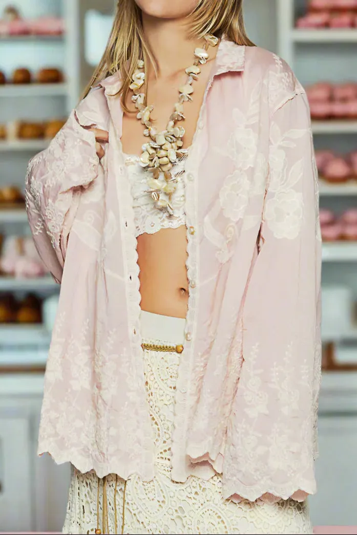 Rosewood Whimsy Embroidered Blouse