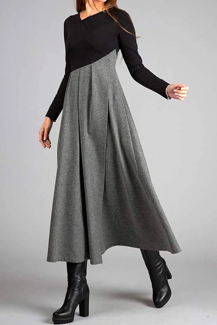 Rowy™ | Graceful contrast maxi dress