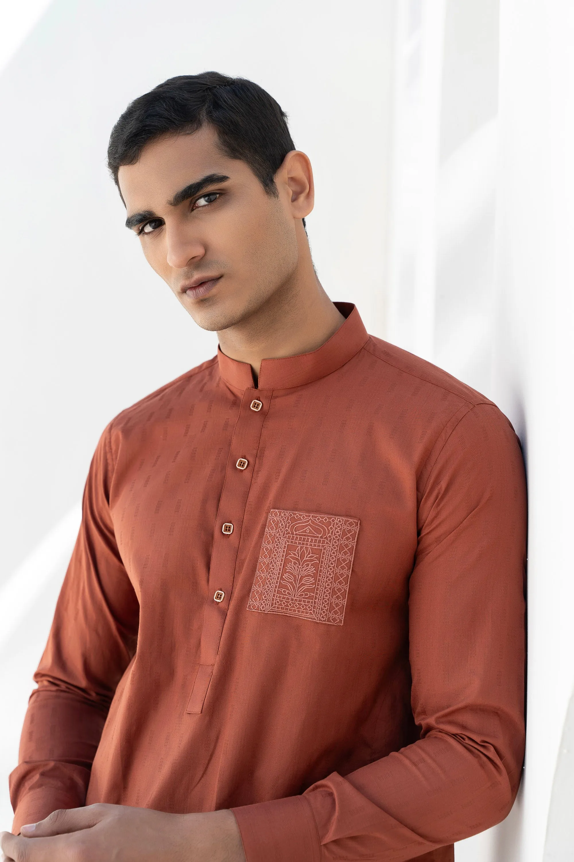 Rust Gents' Kurta