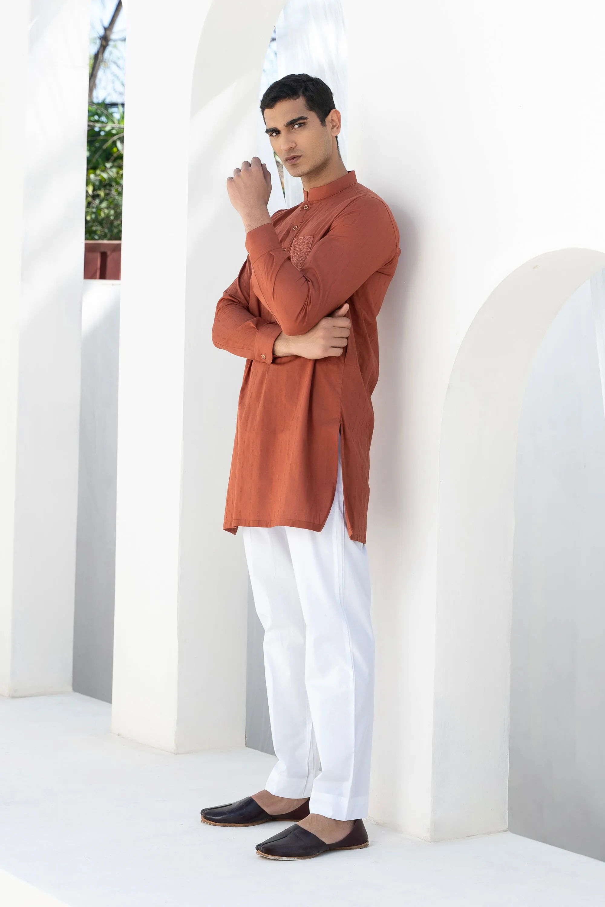 Rust Gents' Kurta