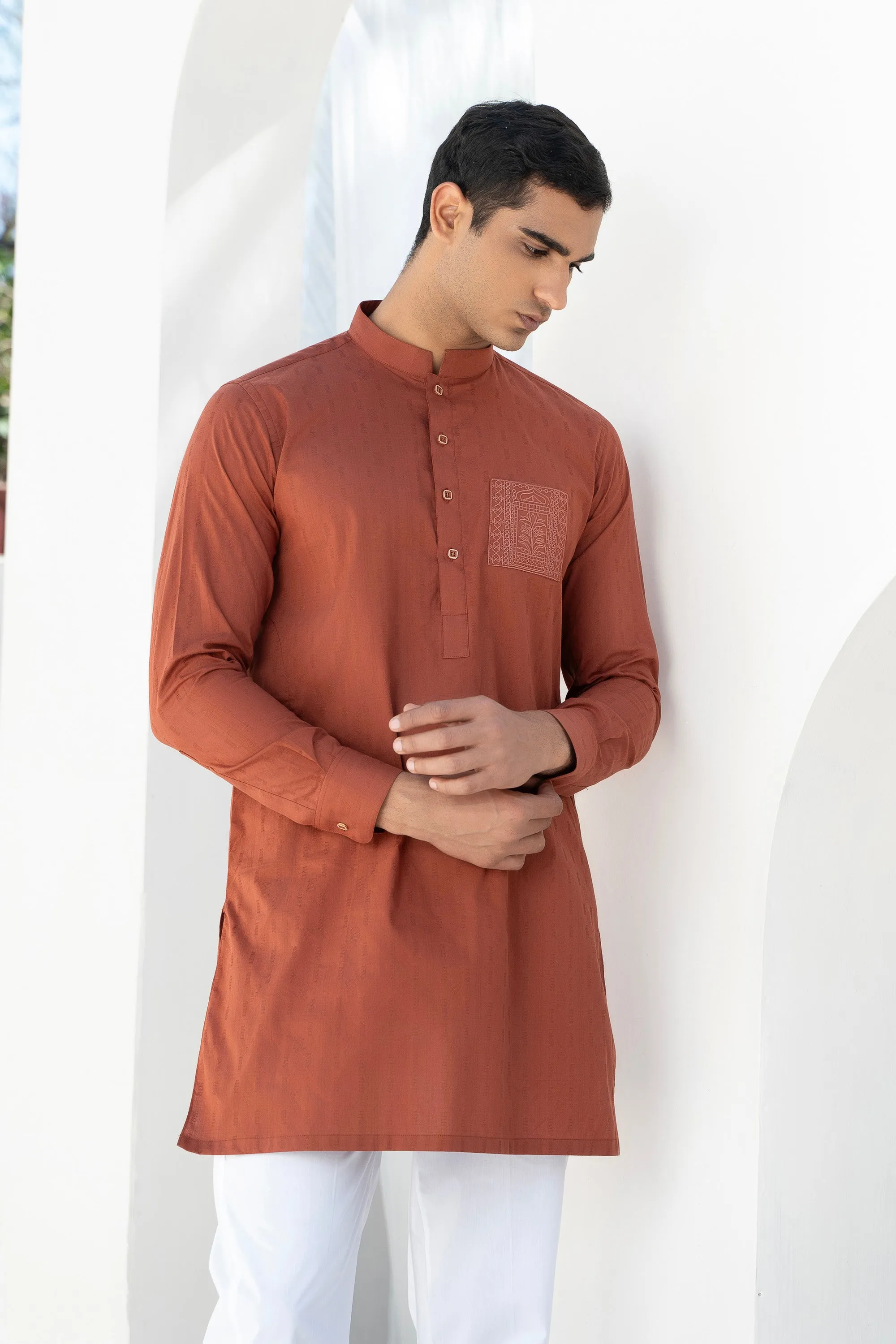 Rust Gents' Kurta