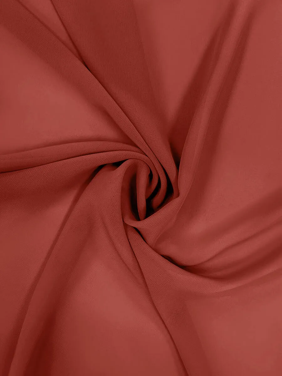 Rusty Red Chiffon Fabric By The 1/2 Yard
