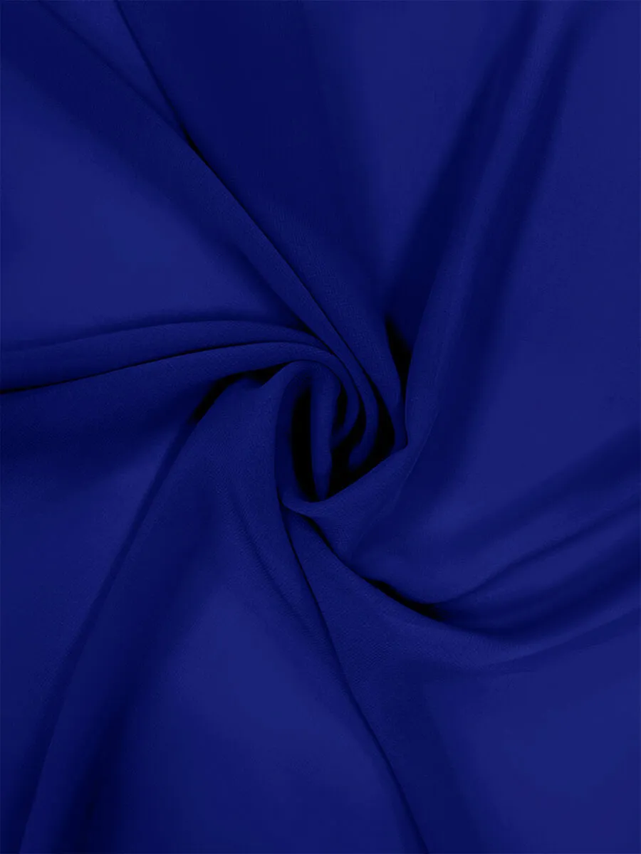 Sapphire Blue Chiffon Fabric By The 1/2 Yard