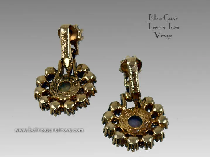 Sarah Coventry Empress Vintage Earrings Faux Pearl & Art Glass