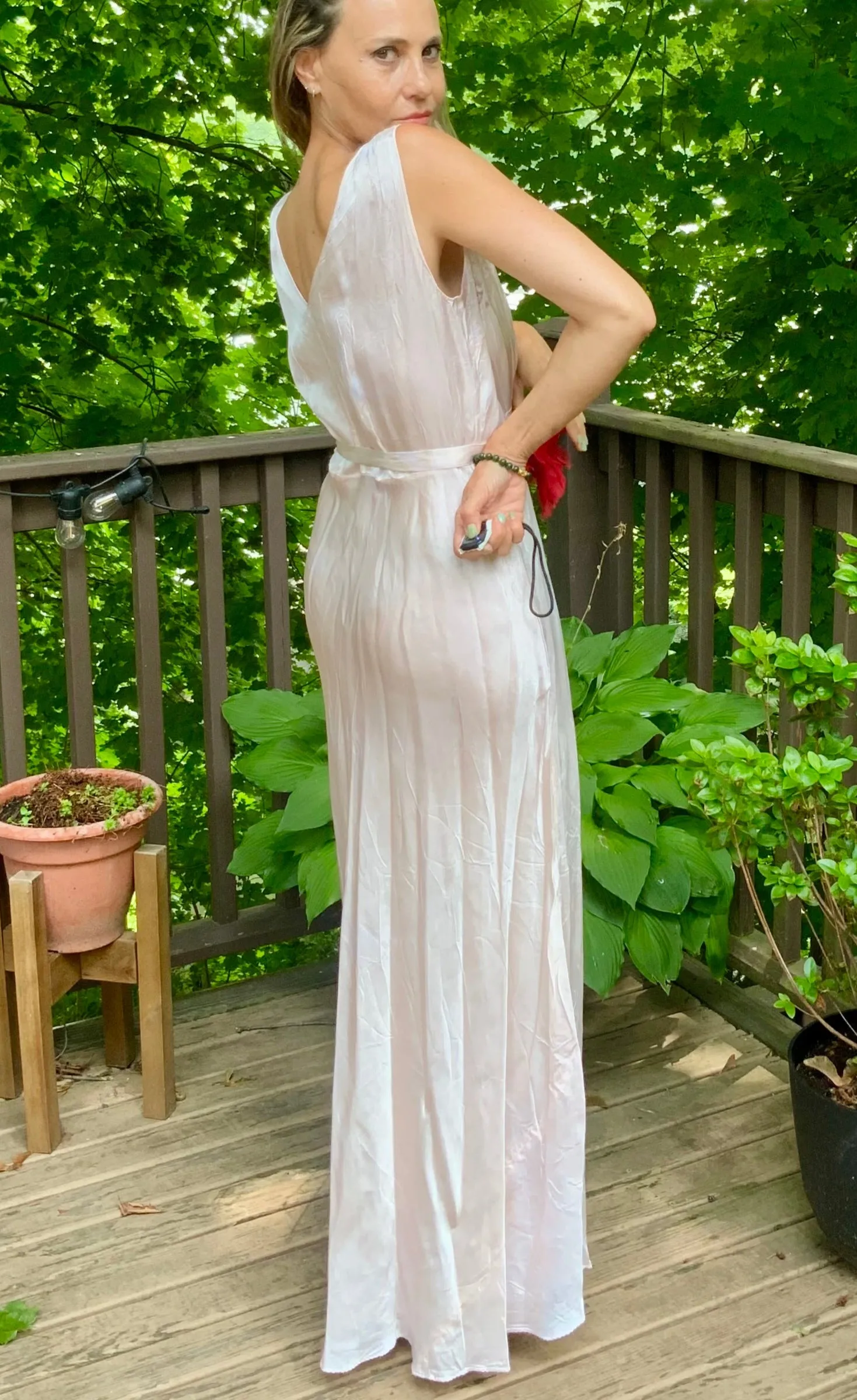Satin Nightgown Light Pink - 40s - 40Z