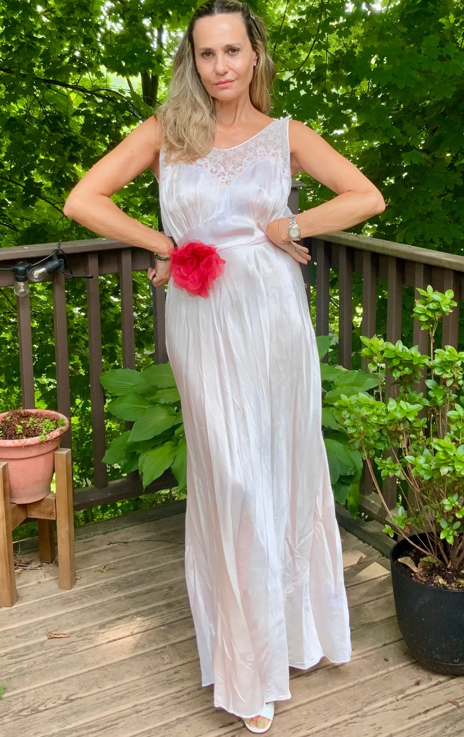 Satin Nightgown Light Pink - 40s - 40Z