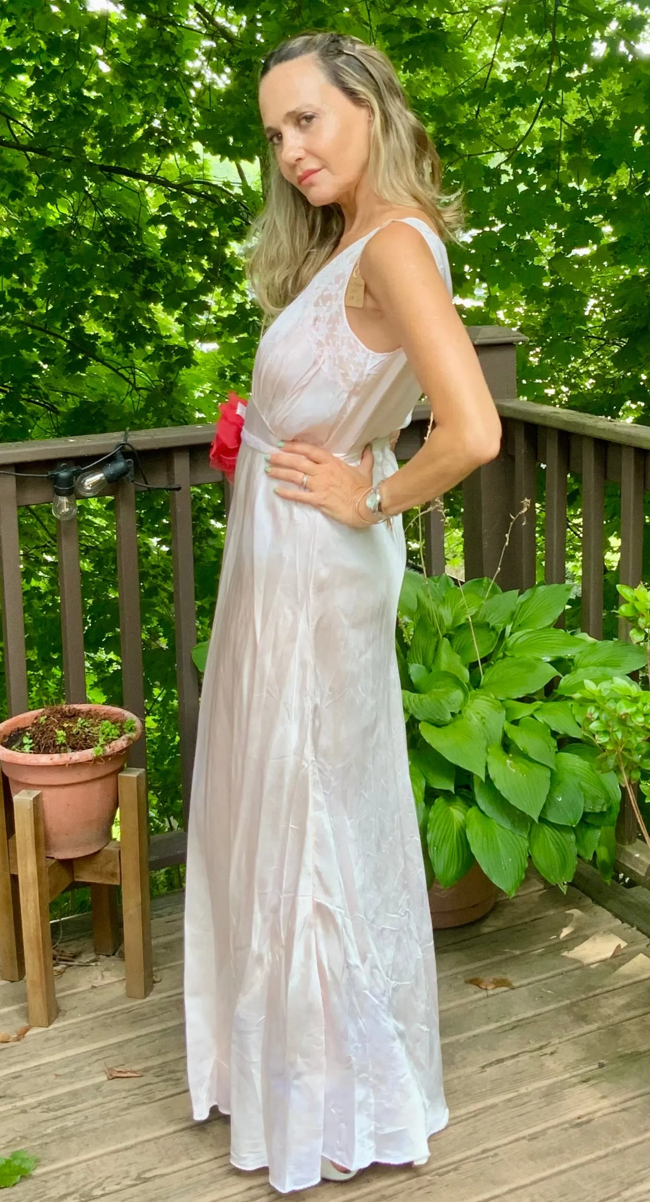 Satin Nightgown Light Pink - 40s - 40Z