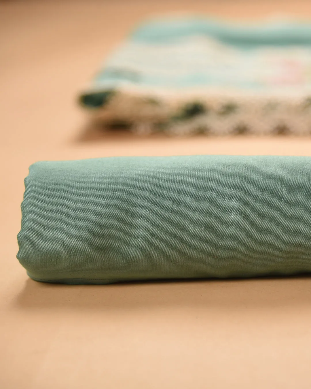 Sea Green Organza Blend Embroidered Unstitched Suit Fabric Set With Chiffon Dupatta