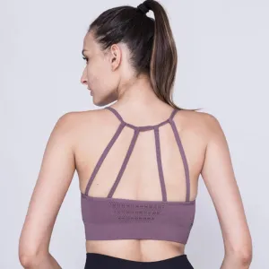 Seamless Hollow Out Sports Bra with Push-Up Pads