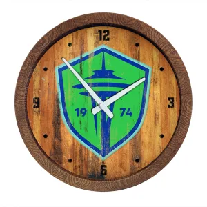 Seattle Sounders: Weathered "Faux" Barrel Top Clock